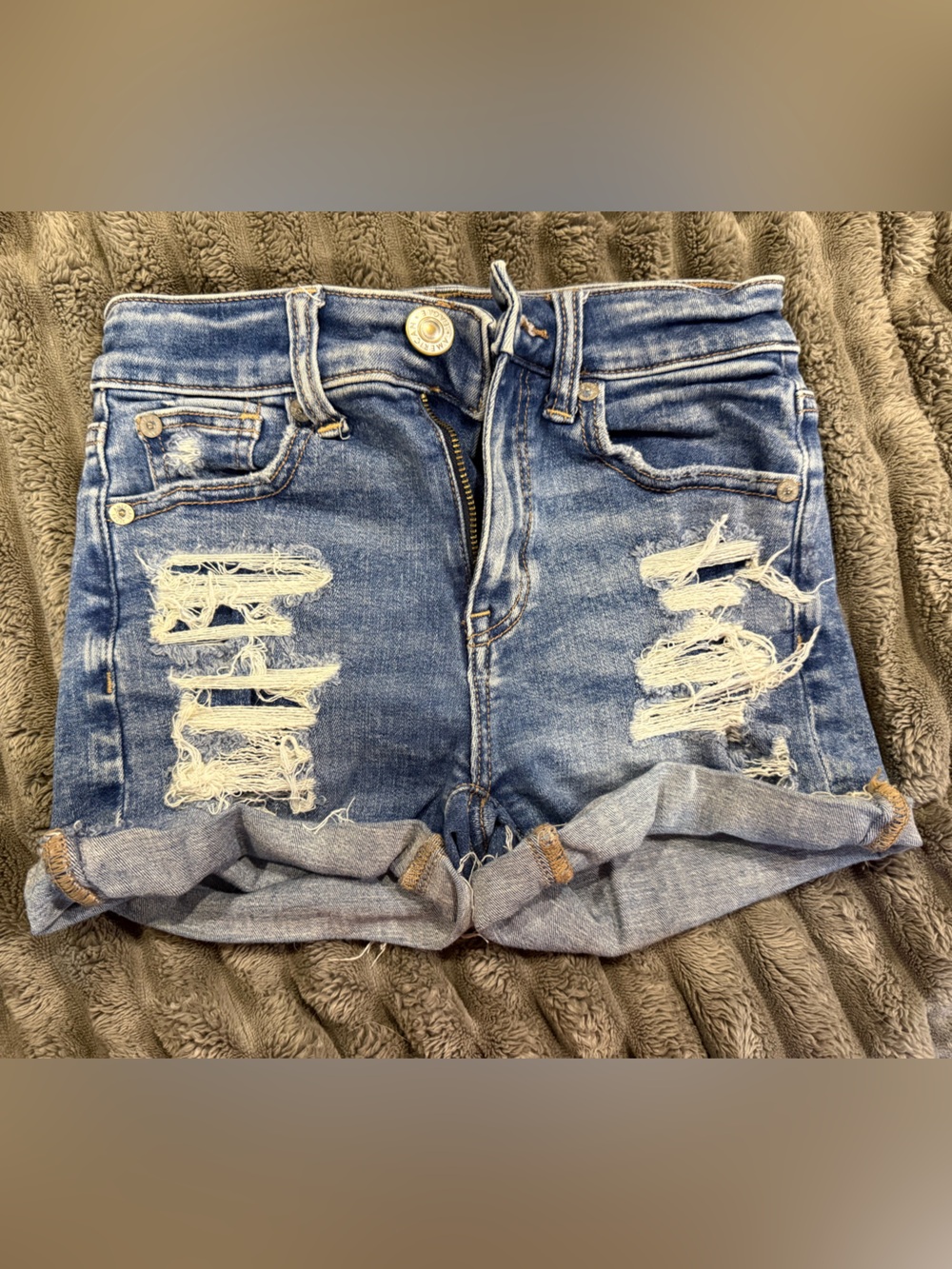 American Eagle Outfitters Distressed Blue Women’s Jean Shorts
